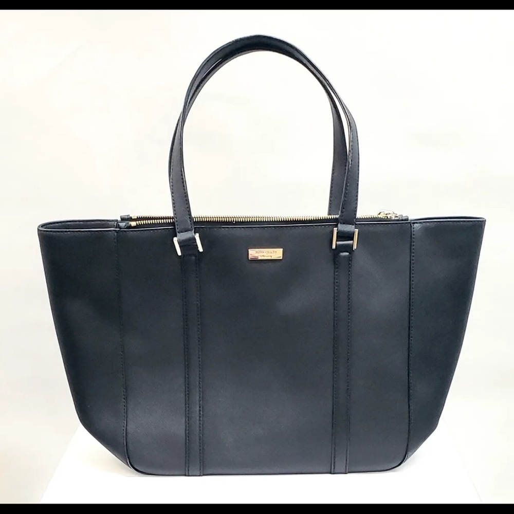 KATE SPADE black leather handbag classic large barely used